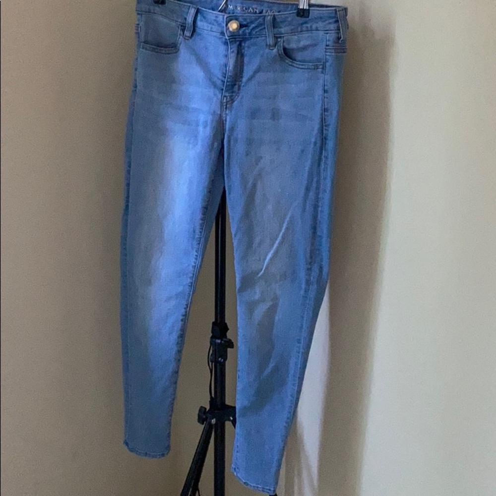 Blue skinny jeans